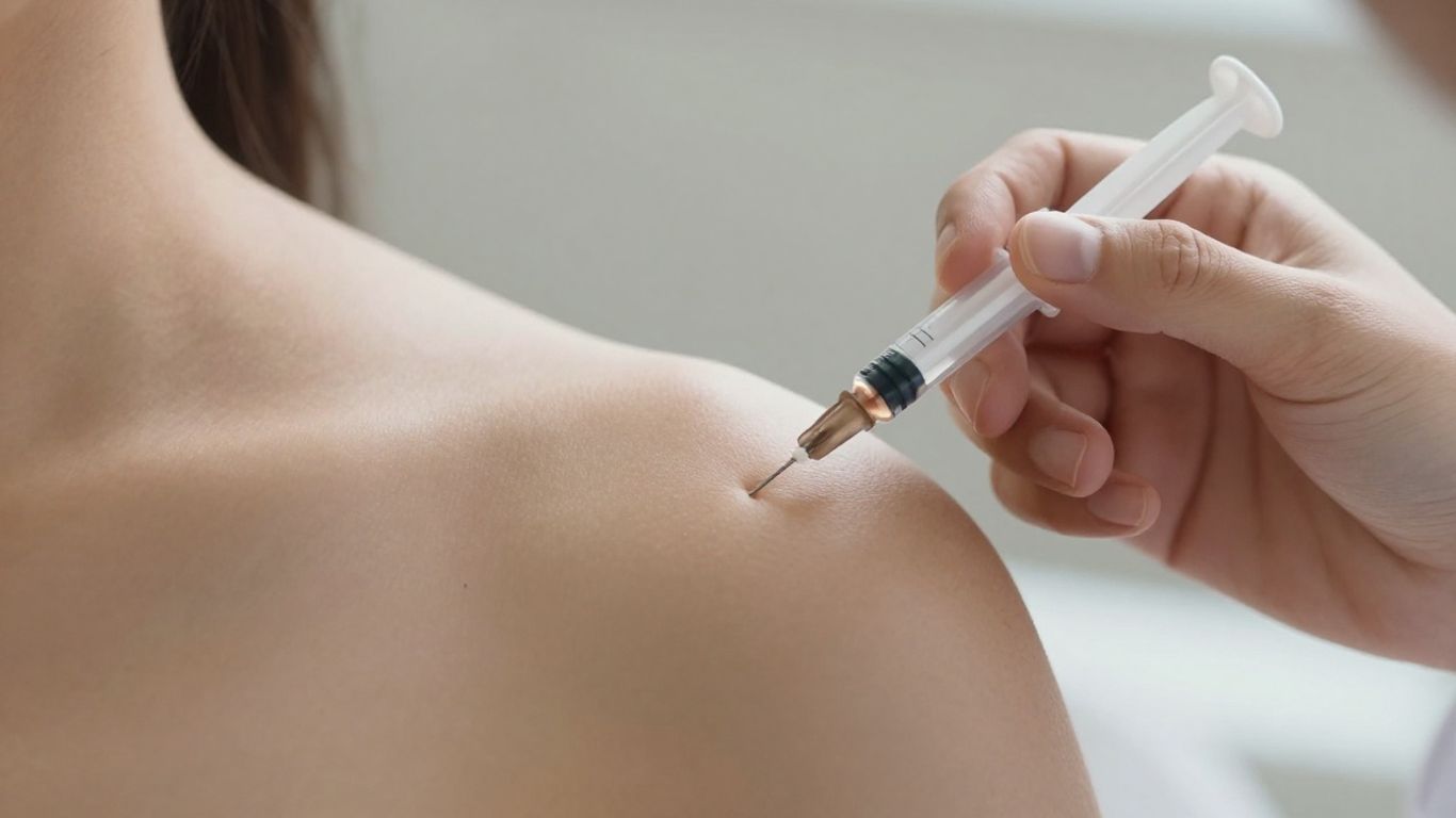 Close-up of abdomen with Mounjaro injection site.