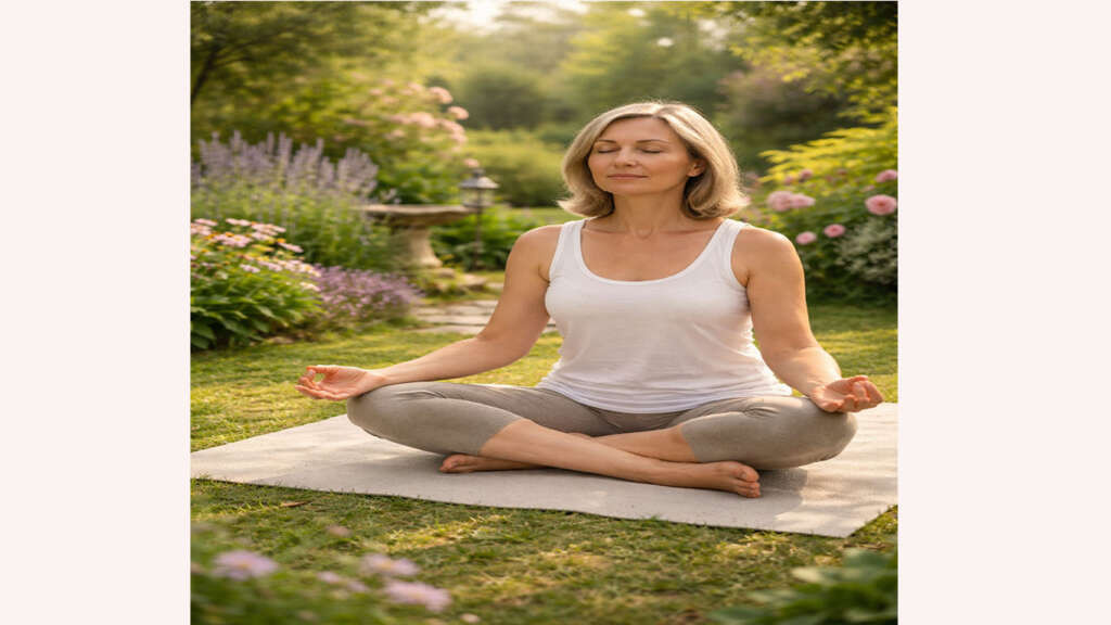 Woman practising mindfulness as a natural menopause treatment that really works
